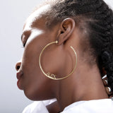 Personalized Big Hoop Earrings Stainless Steel Name Jewelry