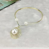 Imitation Pearl Choker Necklace Women Collar Pendants Statement Jewelry