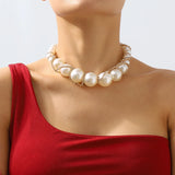 Big Pearl Choker Necklace for Women Wedding Bridal Statement Jewelry