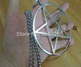 Large Pentagram Stainless Steel Necklace with 32'' Chain