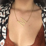 Big Letter Necklace Stainless Steel Initial Pendant for Her