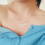 Big Letter Necklace Stainless Steel Initial Pendant for Her