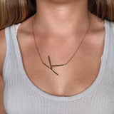 Big Letter Necklace Stainless Steel Initial Pendant for Her