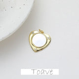 Peach Heart Copper Plated 14K Real Preserving DIY Jewelry Pendant Fitting