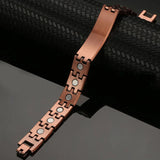 Men Copper Bracelet Magnetic Therapy ID Bracelets for Arthritis Adjustable