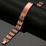 Men Copper Bracelet Magnetic Therapy ID Bracelets for Arthritis Adjustable