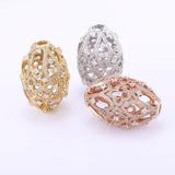 Micro Pave Zircon Hollow Flower Charms for DIY Jewelry Making