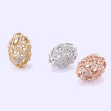 Micro Pave Zircon Hollow Flower Charms for DIY Jewelry Making