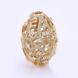 Micro Pave Zircon Hollow Flower Charms for DIY Jewelry Making