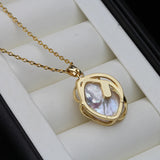 Baroque Pearl Wedding Pendant Necklace with Mother of Pearl