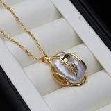 Baroque Pearl Wedding Pendant Necklace with Mother of Pearl