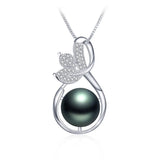 Natural Freshwater Pearl Necklace 925 Silver Zircon Flower Pendant