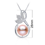 Natural Freshwater Pearl Necklace 925 Silver Zircon Flower Pendant