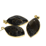 Labradorite Stone Eyes Pendant Gray Oval Amulet
