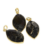 Labradorite Stone Eyes Pendant Gray Oval Amulet