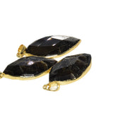 Labradorite Stone Eyes Pendant Gray Oval Amulet