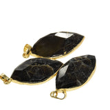 Labradorite Stone Eyes Pendant Gray Oval Amulet