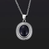 Moonstone S925 Silver Pendant Necklace Gemstone Jewelry Vintage