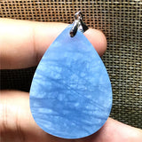 Natural Ocean Aquamarine Pendant Jewelry Healing Crystal Silver Stone