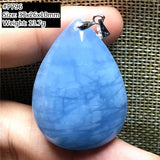 Natural Ocean Aquamarine Pendant Jewelry Healing Crystal Silver Stone