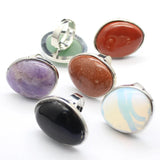 Green Aventurine Opal Quartz Purple Pink Crystal Women Ring