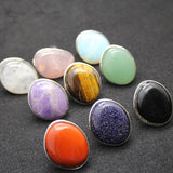Green Aventurine Opal Quartz Purple Pink Crystal Women Ring