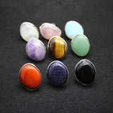 Green Aventurine Opal Quartz Purple Pink Crystal Women Ring