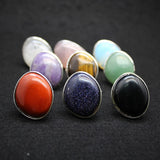 Green Aventurine Opal Quartz Purple Pink Crystal Women Ring