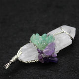 Crystal Pendant Tree of Life Wire Wrapped Healing Point Necklace