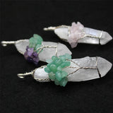 Crystal Pendant Tree of Life Wire Wrapped Healing Point Necklace