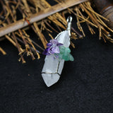 Crystal Pendant Tree of Life Wire Wrapped Healing Point Necklace