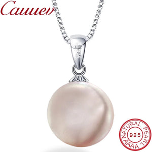 Sterling Silver Coin Necklace with Freshwater Pearl Pendant