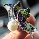 Colorful Animal Brooch with Freshwater Pearl Pin