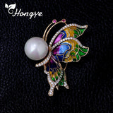 Colorful Animal Brooch with Freshwater Pearl Pin