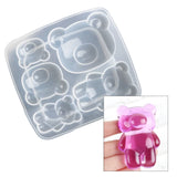 Big Nose Teddy Bear Crystal Epoxy Resin Mold Pendant DIY Crafts Silicone Mould