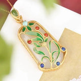 Orchid Girlfriends Jade Winter Sweater Necklace Sterling Silver