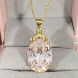 5 Carats Crystal Gemstones Diamonds Pendant Necklace for Women 18k Fine Jewelry