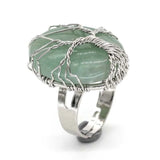 Healing Stone Amethysts Opal Tree of Life Crystal Ring