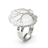 Healing Stone Amethysts Opal Tree of Life Crystal Ring
