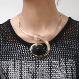 Geometric Resin Pendant Choker Necklace for Women