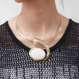Geometric Resin Pendant Choker Necklace for Women