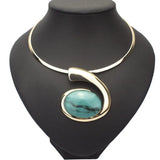 Geometric Resin Pendant Choker Necklace for Women