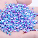 Big Pack 3-10mm Rainbow Half Round Pearls Flatback DIY Craft Nail Art