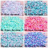 Big Pack 3-10mm Rainbow Half Round Pearls Flatback DIY Craft Nail Art