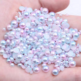 Big Pack 3-10mm Rainbow Half Round Pearls Flatback DIY Craft Nail Art