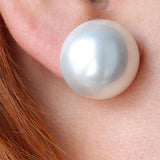 Large Pearl Earrings for Women 20mm 14mm Classic Faux Round Studs