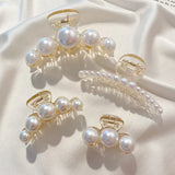 Big Pearl Hair Claw For Women Ladies Makeup Hair Barrettes Hair Accessories