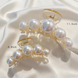 Big Pearl Hair Claw For Women Ladies Makeup Hair Barrettes Hair Accessories