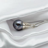 Baroque Silver Wire Woven Pearl Pendant Necklace