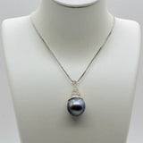 Baroque Silver Wire Woven Pearl Pendant Necklace